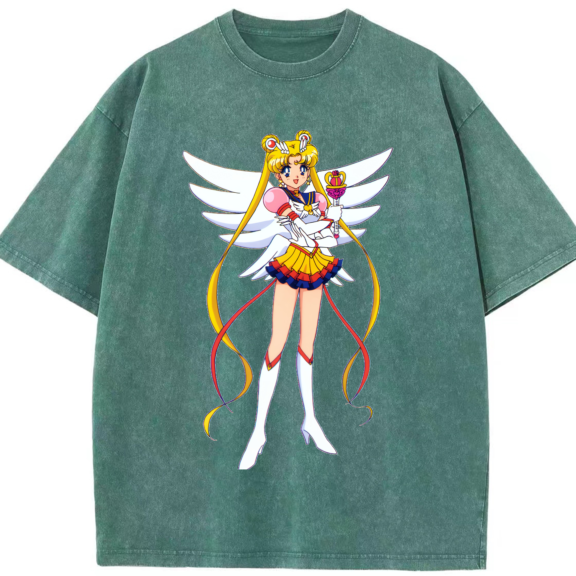 （画像用） 美少女戦士セーラームーン 月野 うさぎ つきの うさぎ Sailor Moon Tsukino Usagi 綿100% ヴィンテージ風 半袖Tシャツ（フロントプリント）